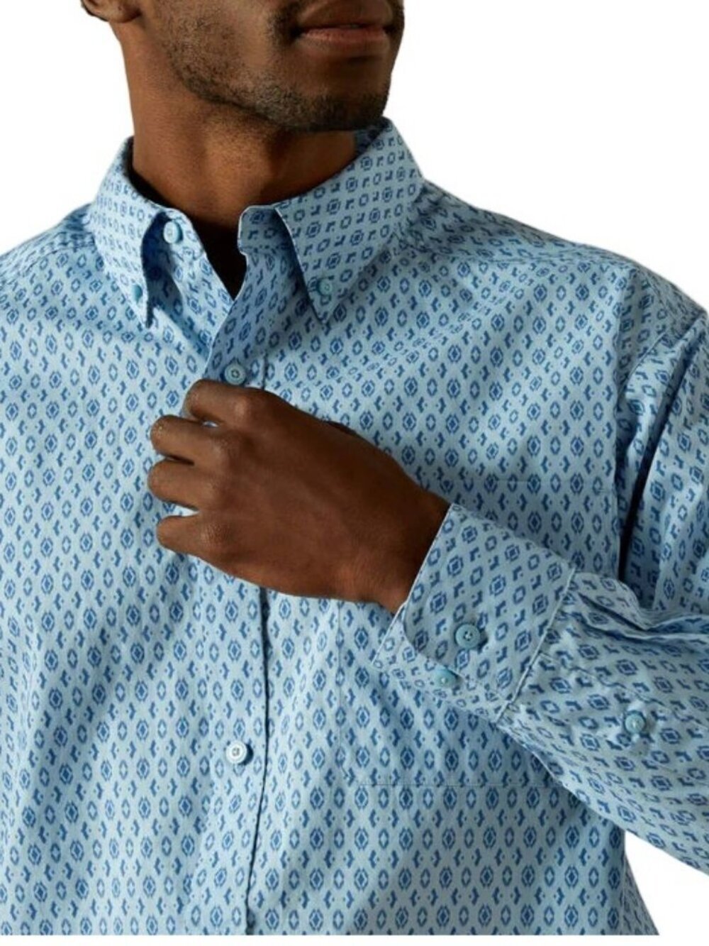 Ariat Men's LT Skylar Classic Fit Button Shirt Light Blue 10062243